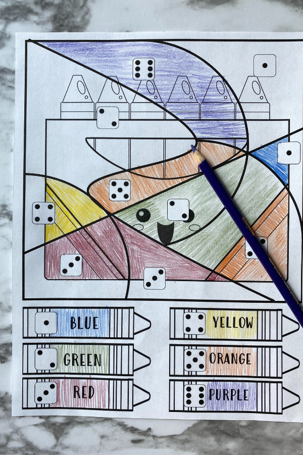 Back to School Color by Number Worksheets for Preschoolers