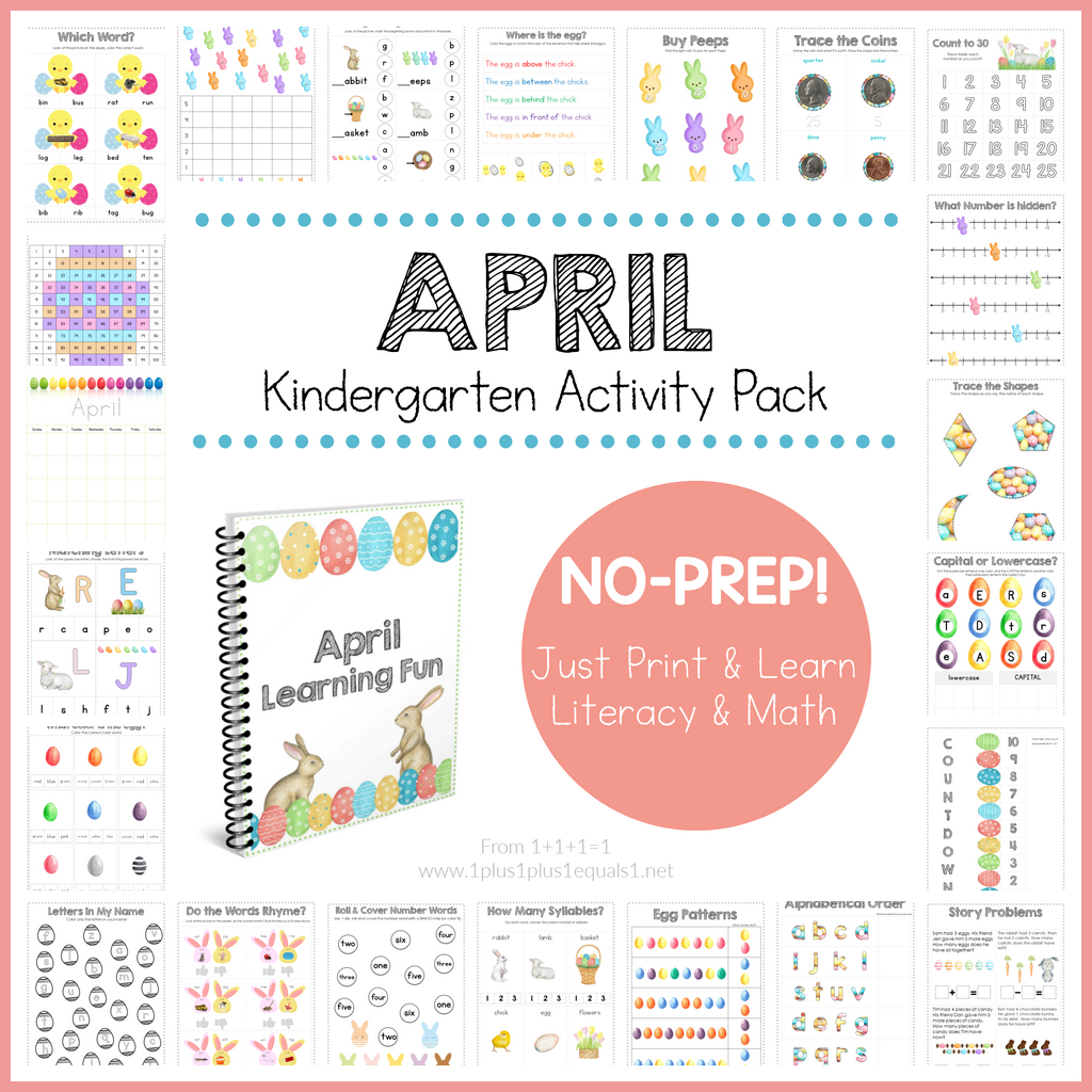 Easter Theme Kindergarten No Prep Printable Activity Pack for April