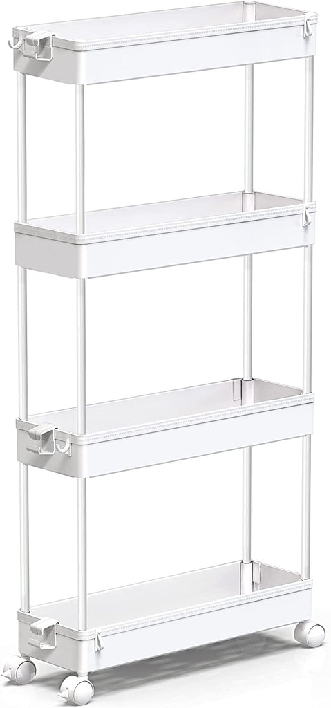 SPACEKEEPER Slim Rolling Storage Cart 4 Tier Only $21.59