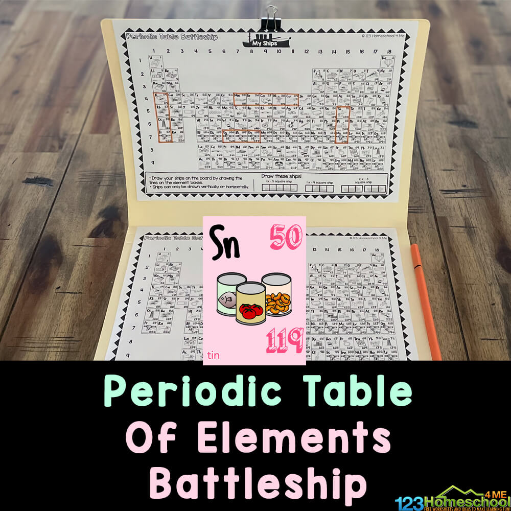 FREE Printable Periodic Table Science Battleship Game for Students