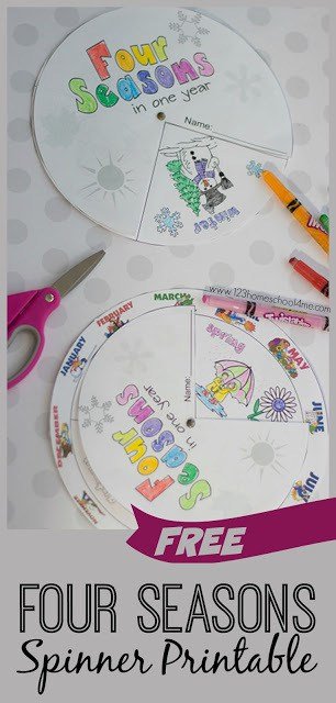 Free 4 Seasons Spinner Printables for Kids