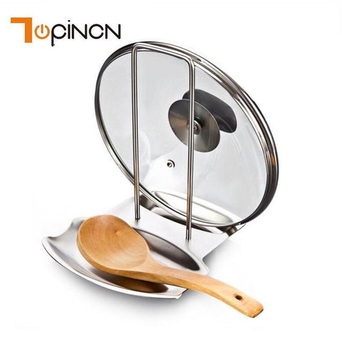 1Pcs Kitchen Accessories Stainless Steel Pot Lid Shelf Kitchen Organizer Pan Cover Lid Rack Stand