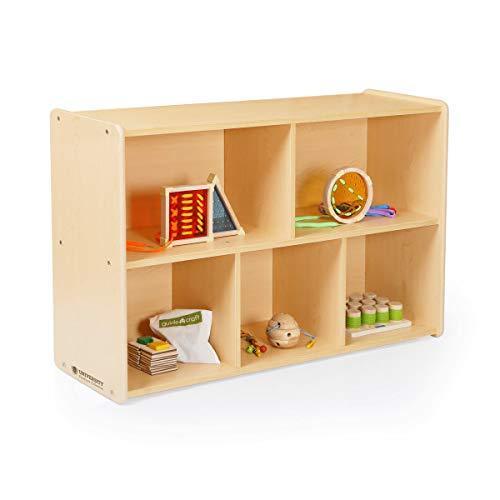 Products guidecraft 5 compartment storage shelves 30 toddlers wooden organizer cabinet for school home or daycare teachers book cubby and toy shelf