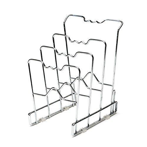 Best seville classics 4 tier pan pot lid rack kitchen counter and cabinet organizer 2 pack chrome