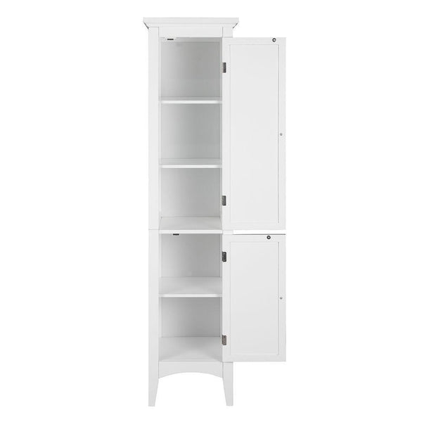 Selection elegant home fashions simon 15 in w x 63 in h x 13 1 4 in d bathroom linen storage floor cabinet with 2 shutter doors in white
