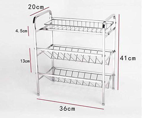 Spice Rack Organizer, Fresh Household 3 Tier Spice Jars Bottle Stand Holder Stainless Steel Kitchen Organizer Storage Kitchen Shelves Rack - Silver