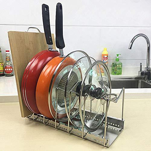 Adjustable Stainless Steel Pot Lid Holder Pan Dish Rack Drain Chopping Board Shelf Home Organizer Kitchen Accessories Large
