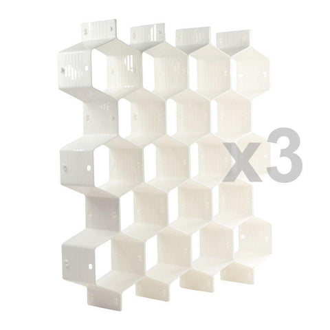 Online shopping xin store white honeycomb drawer organizers dividers for underwear socks bras ties belts scarves 3 set x cabinet clapboard included 24 pieces