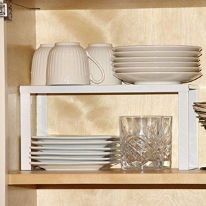 1 White Metal Kitchen Cabinet And Counter Top Organizer Shelf , 13 Inch Wide 5 Inch Deep