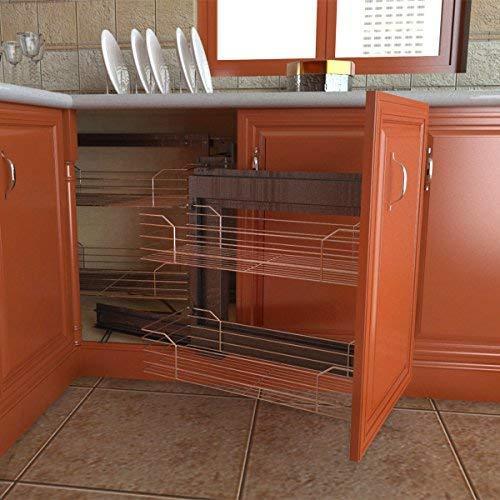 Cheap vadania blind corner cabinet pull out organizer 2 tier wire basket chrome soft close sliding system right hand open