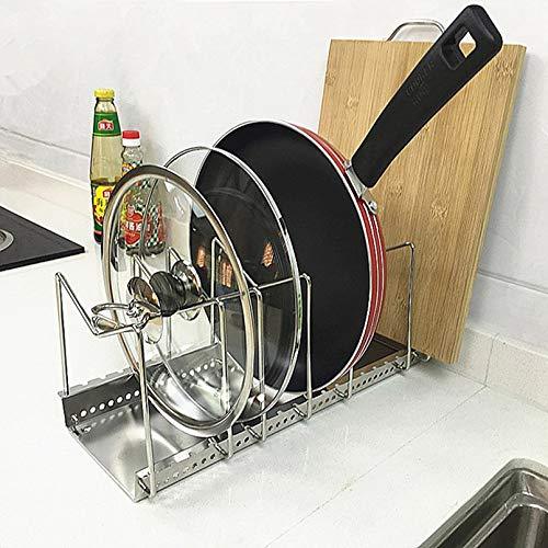 Adjustable Stainless Steel Pot Lid Holder Pan Dish Rack Drain Chopping Board Shelf Home Organizer Kitchen Accessories Large