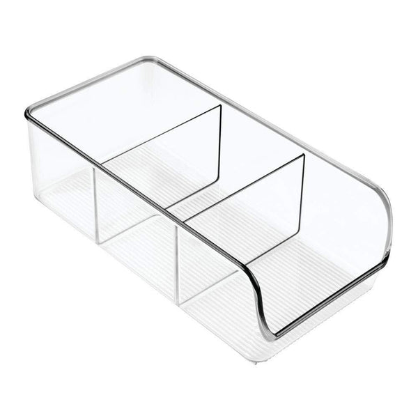 Buy mdesign divided plastic home office desk drawer organizer storage bin for cabinets closets drawers desktops tables workspaces holds pens pencils erasers markers 3 sections 4 pack clear