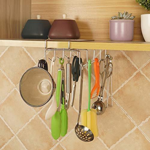 Order now wellobox coffee mug holder under cabinet cup hanger rack stainless steel hooks cup rack under shelf for bar kitchen storage fit for the cabinet