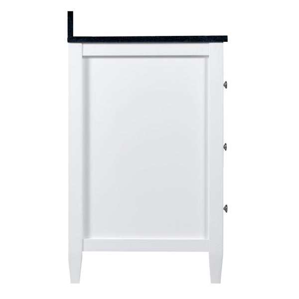 Buy now maykke cecelia 60 bathroom vanity cabinet 2 door 3 drawer solid birch wood frame white finish new england style double surface mounted vanity base cabinet only with tapered legs ysa1146001