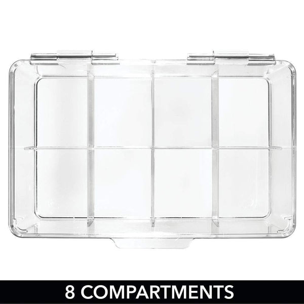 Home mdesign stackable plastic tea bag holder storage bin box for kitchen cabinets countertops pantry organizer holds beverage bags cups pods packets condiment accessories clear