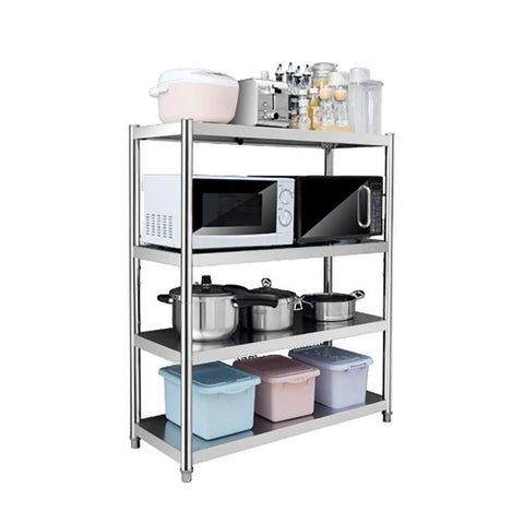 Cheap kitchen shelf stainless steel microwave oven rack multi function kitchen cabinet and cabinet rack storage rack 6 sizes kitchen storage racks size 10040118cm