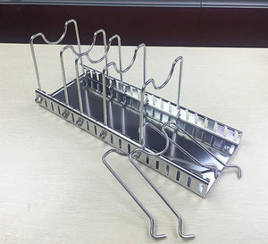 Adjustable Lid Holder, Wisfruit Expandable Lid Rack Kitchen Cookware Drain rack Pan Pot Lid Plate Organizer Racks, Total 8 Adjustable Compartments, Stores 7+ Lids (7 Dividers)
