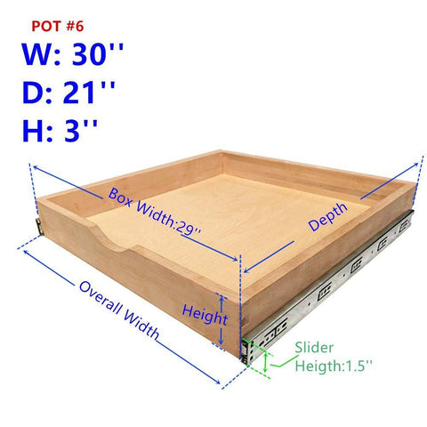 Purchase elysian roll wood tray drawer boxes kitchen organizers cabinet slide out shelves pull out shelf include 2 pack full extension side sliders 2 rear mounting brackets pot 6 30w x 21d