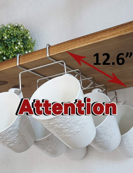 Kitchen bafvt coffee mug holder 304 stainless steel cup rack under cabinet 10hooks fit for the cabinet 0 8 or less