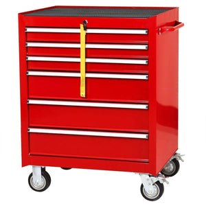 Budget friendly goplus 30 x 24 5 tool box cart portable 6 drawer rolling storage cabinet multi purpose tool chest steel garage toolbox organizer with wheels and keyed locking system classic red