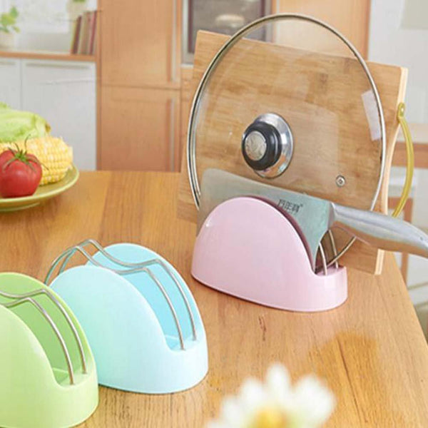 ANQI 3-in-1 Cutting Board Holder Portable Knife Holder Thickening Drain Rack, Pot Lid Rack Multifunctional Storage Rack 2PCS