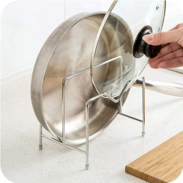 Stainless Steel Pot Rack Kitchen Chopping Board Lid Pot Pan Storage Shelf Drain Tableware Shelves Cooking Tools Holder