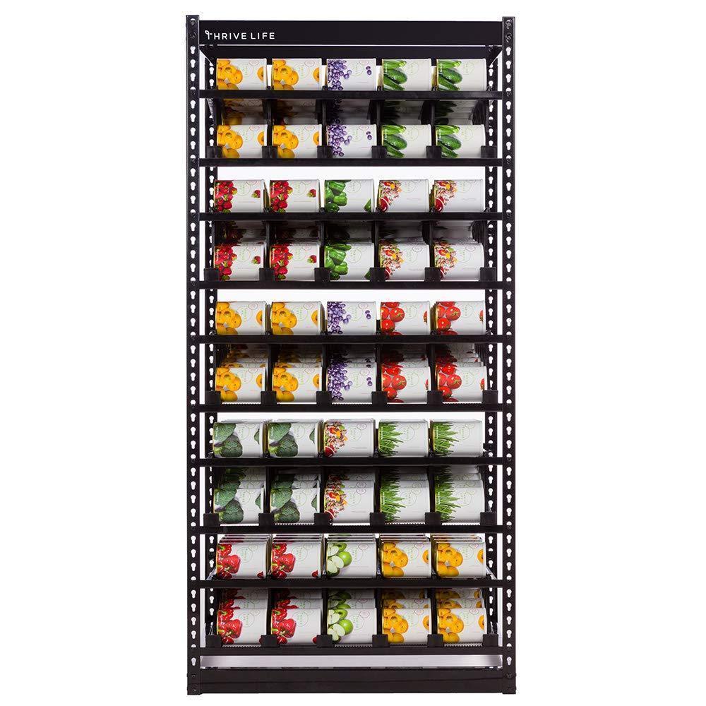 Shelf Reliance FRS Can Storage - Customizable Can Lengths - First In First Out Rotation - Kitchen Organizer - Canned Goods - Pantry Size Cans - 75" x 36" x 24"- Black(Pantry Unit)