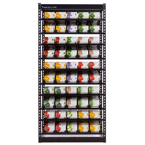 Shelf Reliance FRS Can Storage - Customizable Can Lengths - First In First Out Rotation - Kitchen Organizer - Canned Goods - Pantry Size Cans - 75" x 36" x 24"- Black(Pantry Unit)