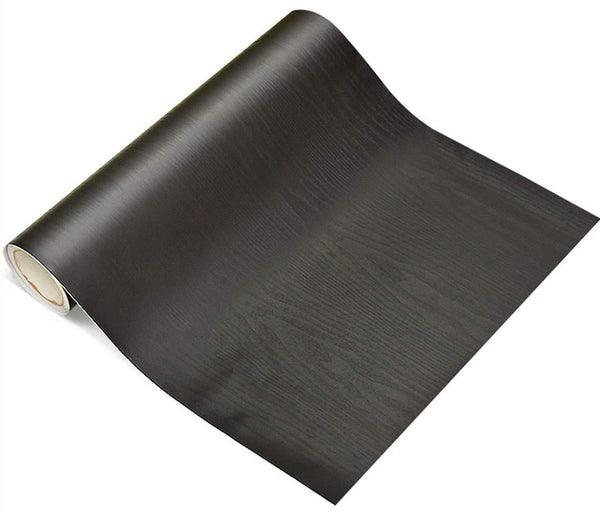 Exclusive emoyi new dark black wood grain paper self adhesive wallpaper craft vinyl film countertop cabinet sticker 15 7inch by 78 7inch