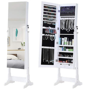 Best gissar jewelry organizer full length mirror jewelry cabinet standing wall mounted jewelry armoire storage with lights lockable white