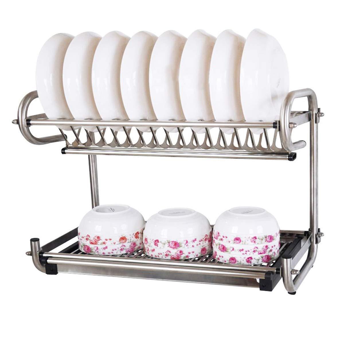 Buy now 23 2 kitchen dish rack 2 tier stainless steel cabinet rack wall mounted with drainboard set dish bowl cup holder 23 2 inch