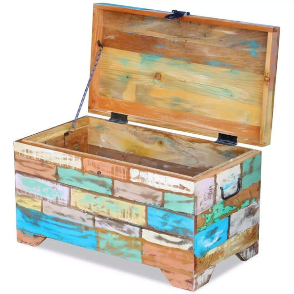 Amazon best fesnight reclaimed wood storage chest lockable wooden storage box trunk cabinet with handles for bedroom closet home organizer collection furniture decor 28 7 x 15 4 x 16 1l x w x h