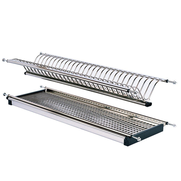 Amazon modern 2 tier stainless steel folding dish drying dryer rack 900mm36 drainer plate bowl storage organizer holder for cabinet width 860mm34 875mm34 5