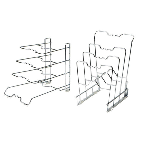 Top seville classics 4 tier pan pot lid rack kitchen counter and cabinet organizer 2 pack chrome