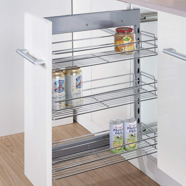 New 10x18 5x25 9 inch cabinet pull out chrome wire basket organizer 3 tier cabinet spice rack shelves full pullout set