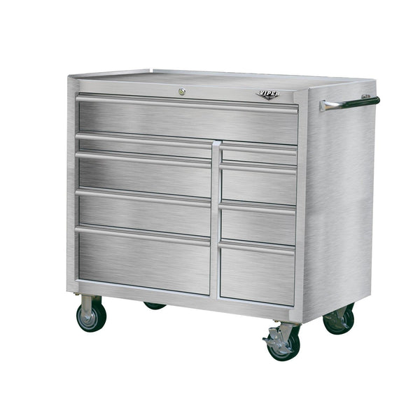 Results viper tool storage v412409ssr 41 9 drawer rolling cabinet 41 x 24 stainless steel