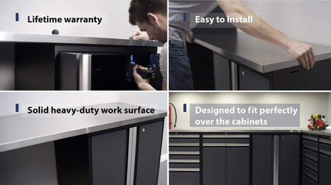 Shop here newage products performance plus series stainless steel work top cabinet 56 by 1 25 by 24