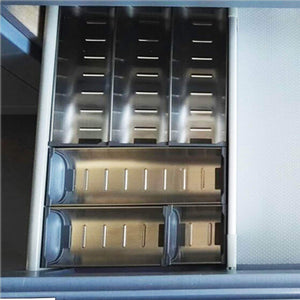 Budget friendly drawer insert cabinet cutlery tray storage catering utensils box stainless steel kitchen 6 compartments 47 228 46 2cm