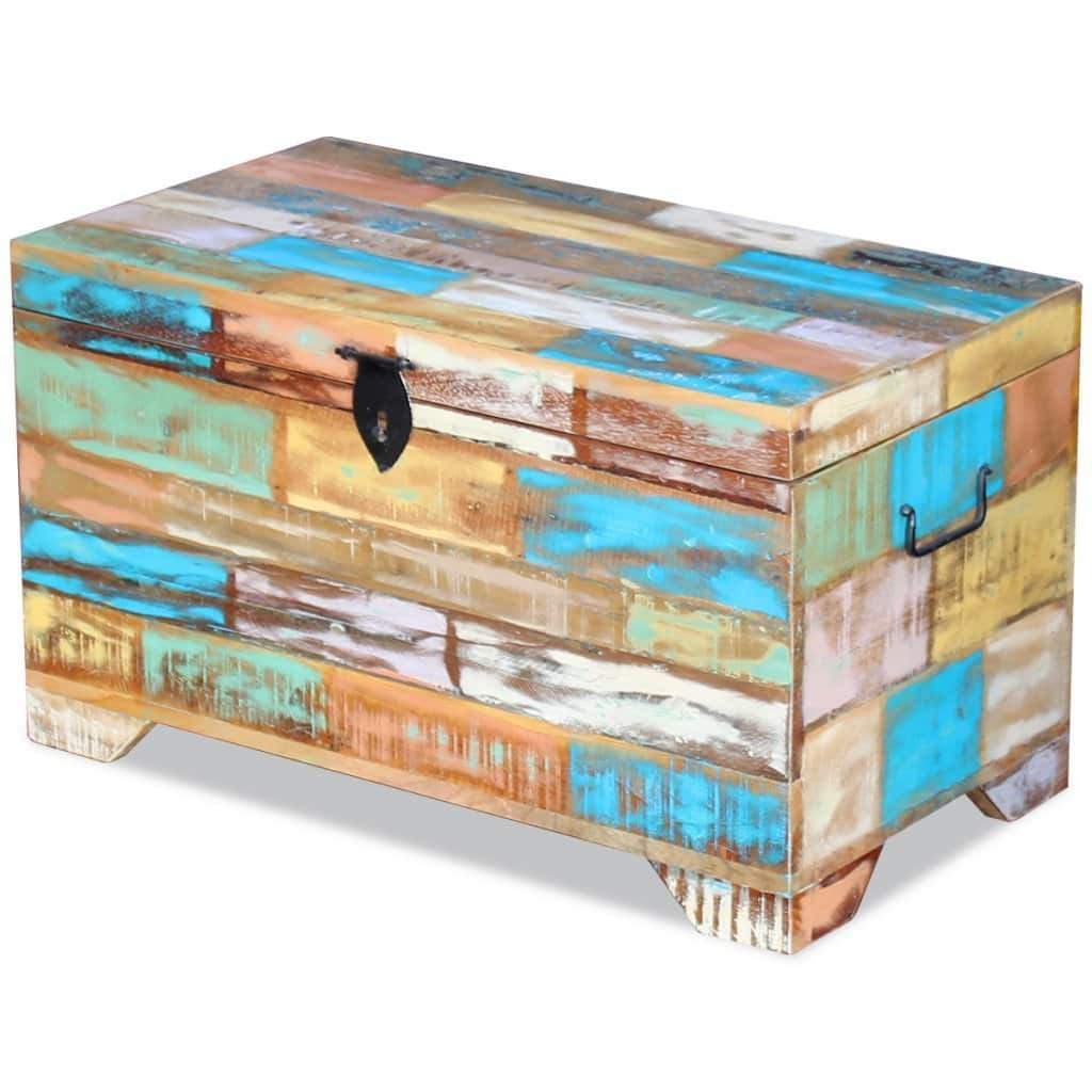 Storage organizer fesnight reclaimed wood storage chest lockable wooden storage box trunk cabinet with handles for bedroom closet home organizer collection furniture decor 28 7 x 15 4 x 16 1l x w x h