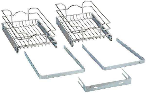 Storage rev a shelf 5wb2 1218 cr 12 in w x 18 in d base cabinet pull out chrome 2 tier wire basket