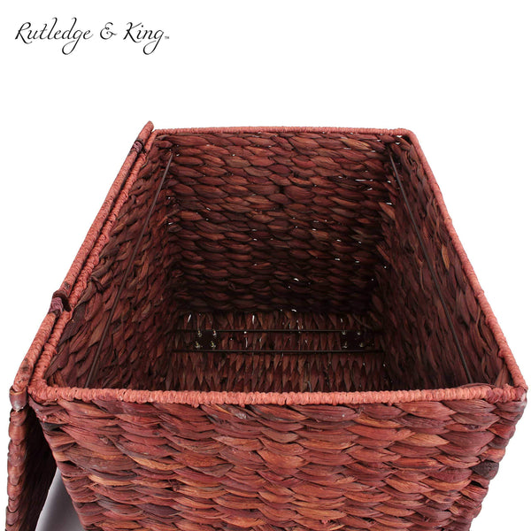 Budget seagrass rolling file cabinet home filing cabinet hanging file organizer home and office wicker file cabinet water hyacinth storage basket for file storage russet brown
