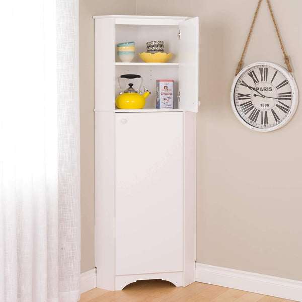 Amazon prepac wscc 0605 1 elite home corner storage cabinet tall 2 door white