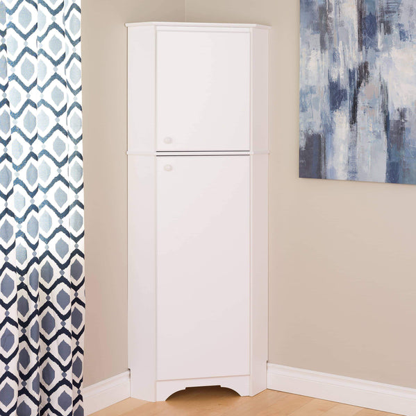 Amazon best prepac wscc 0605 1 elite home corner storage cabinet tall 2 door white