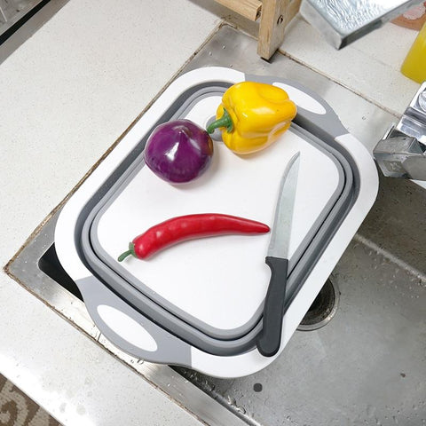 Kitchen Cutting Board Folding Chopping Board Blocks Washing Basket Board Kitchen Organizer